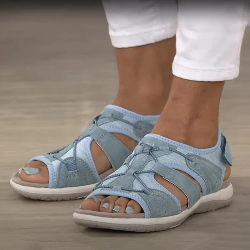 Runde sandaler med åpen tå