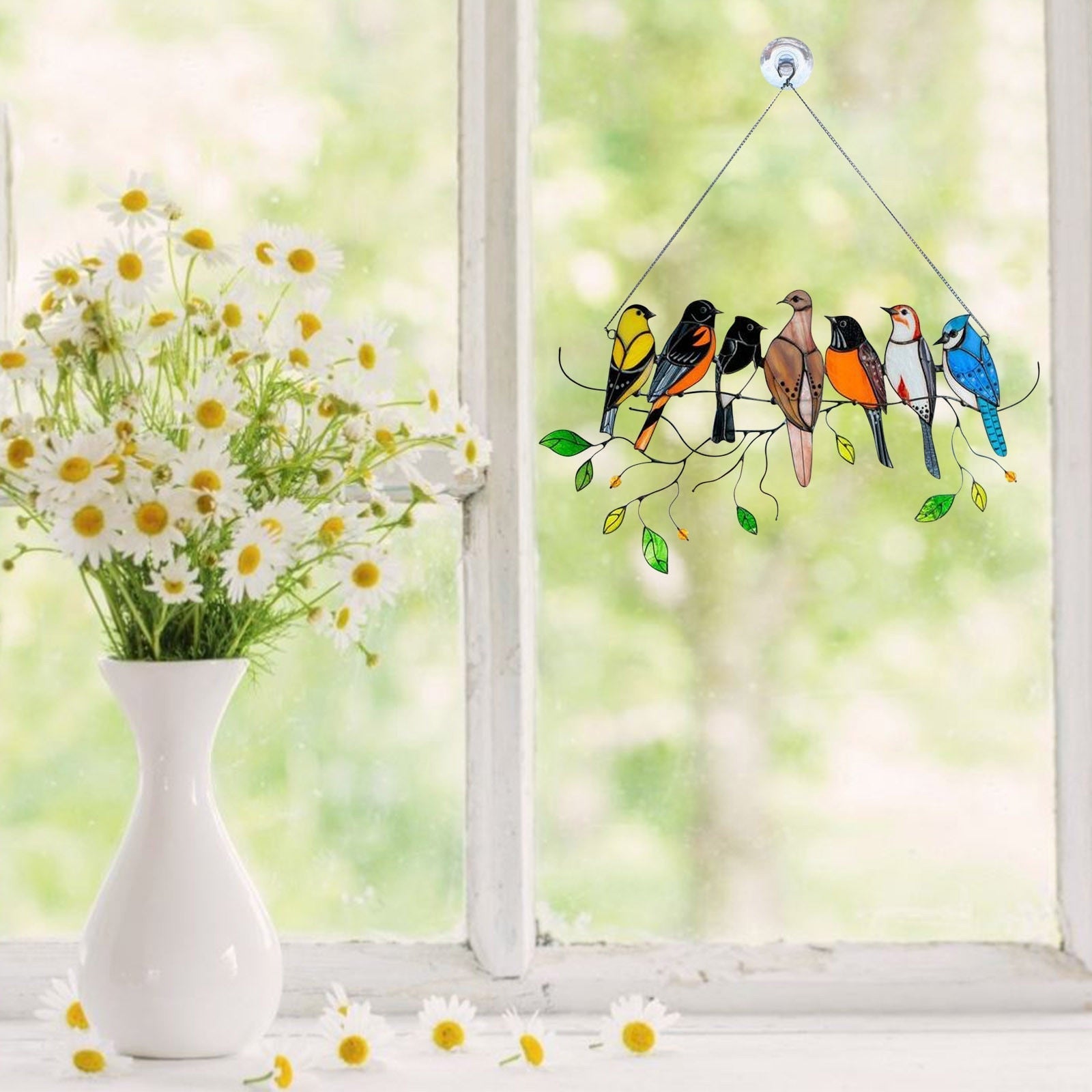 Farget glass fugl solfanger