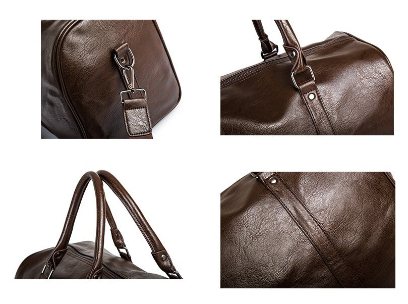 Duffelbag i skinn for herre