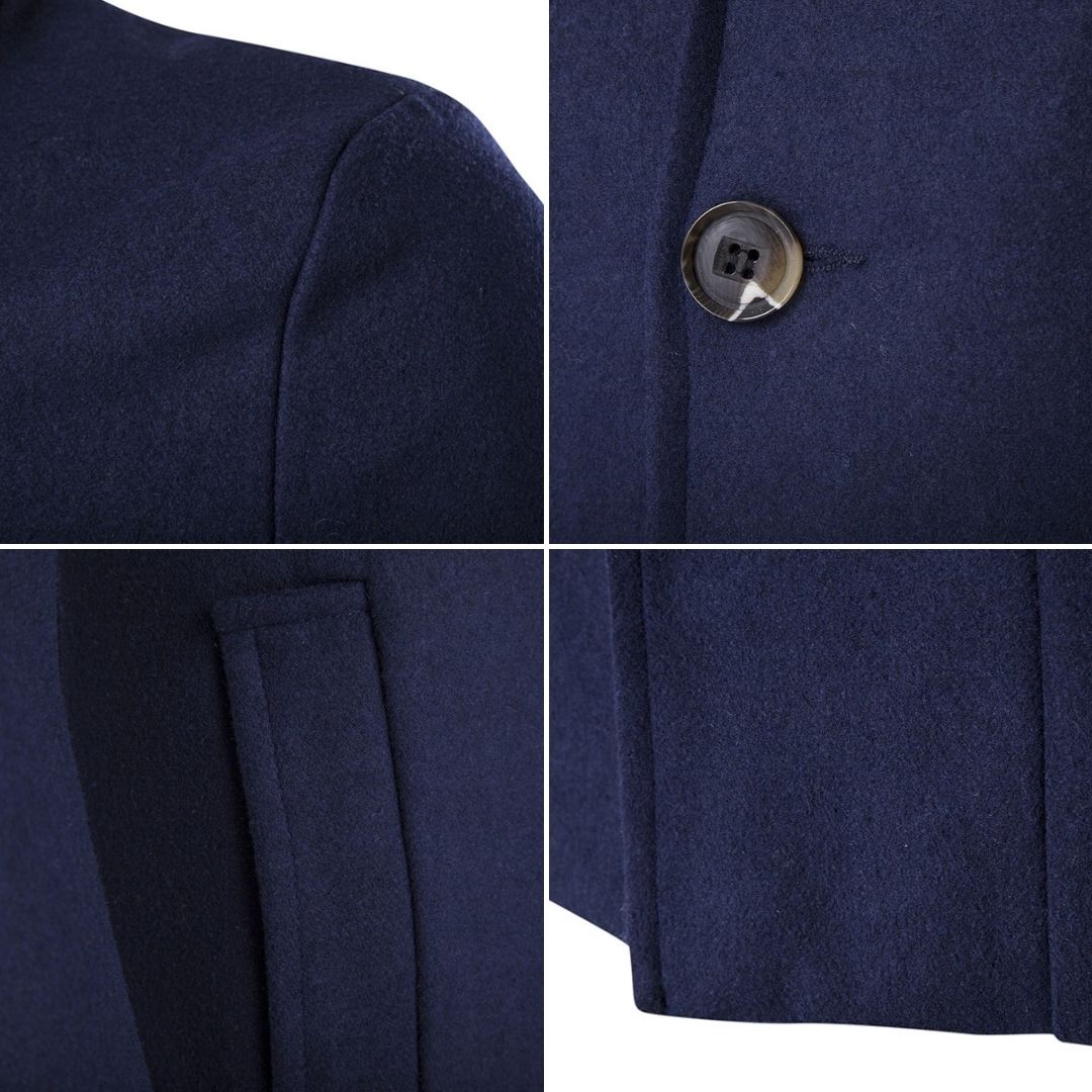 Trenchcoat for menn med ståkrage