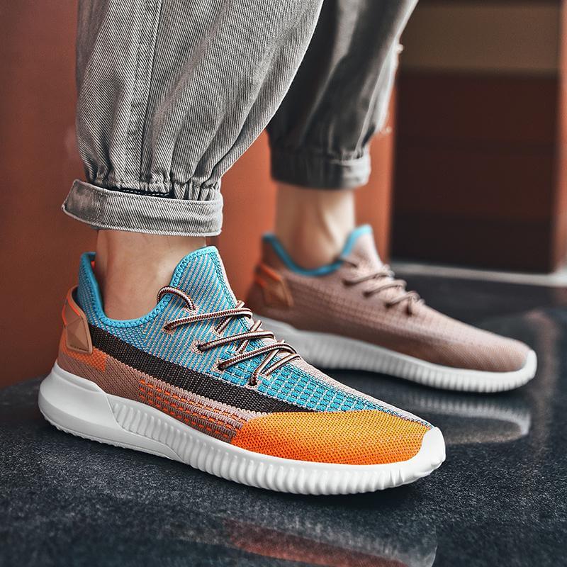 Sneakers i vevd mesh for menn