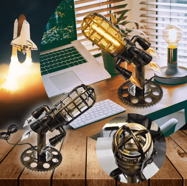 Vintage Steampunk Rakettlampe