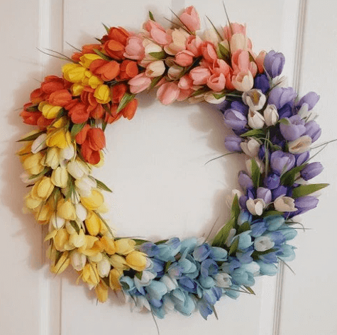 Tulipangrans med vårblomster