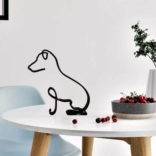 Minimalist hunde kunstskulptur
