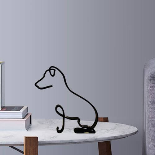 Minimalist hunde kunstskulptur