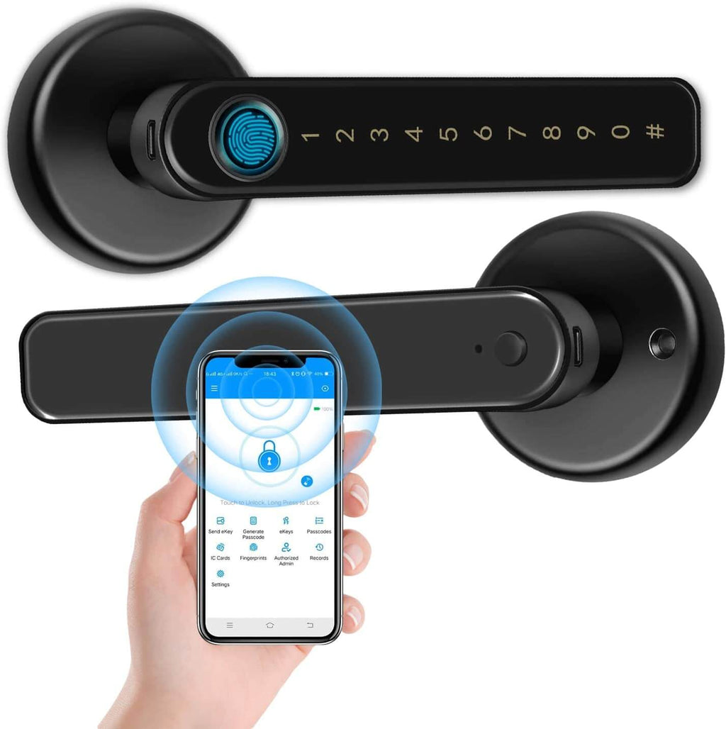 Digital dørhåndtaklås med fingeravtrykk