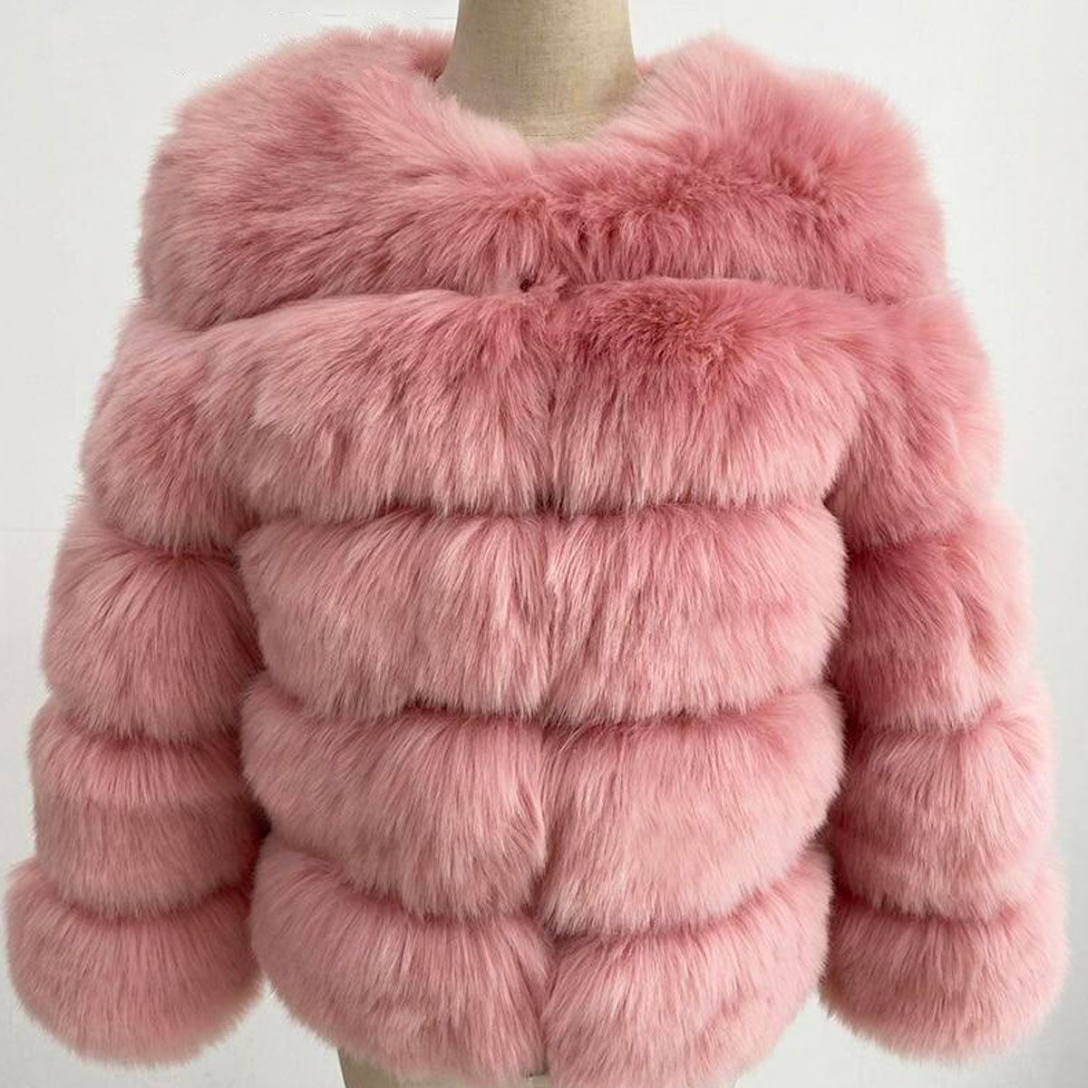 Fluffy Fuskepelsjakke for Kvinner