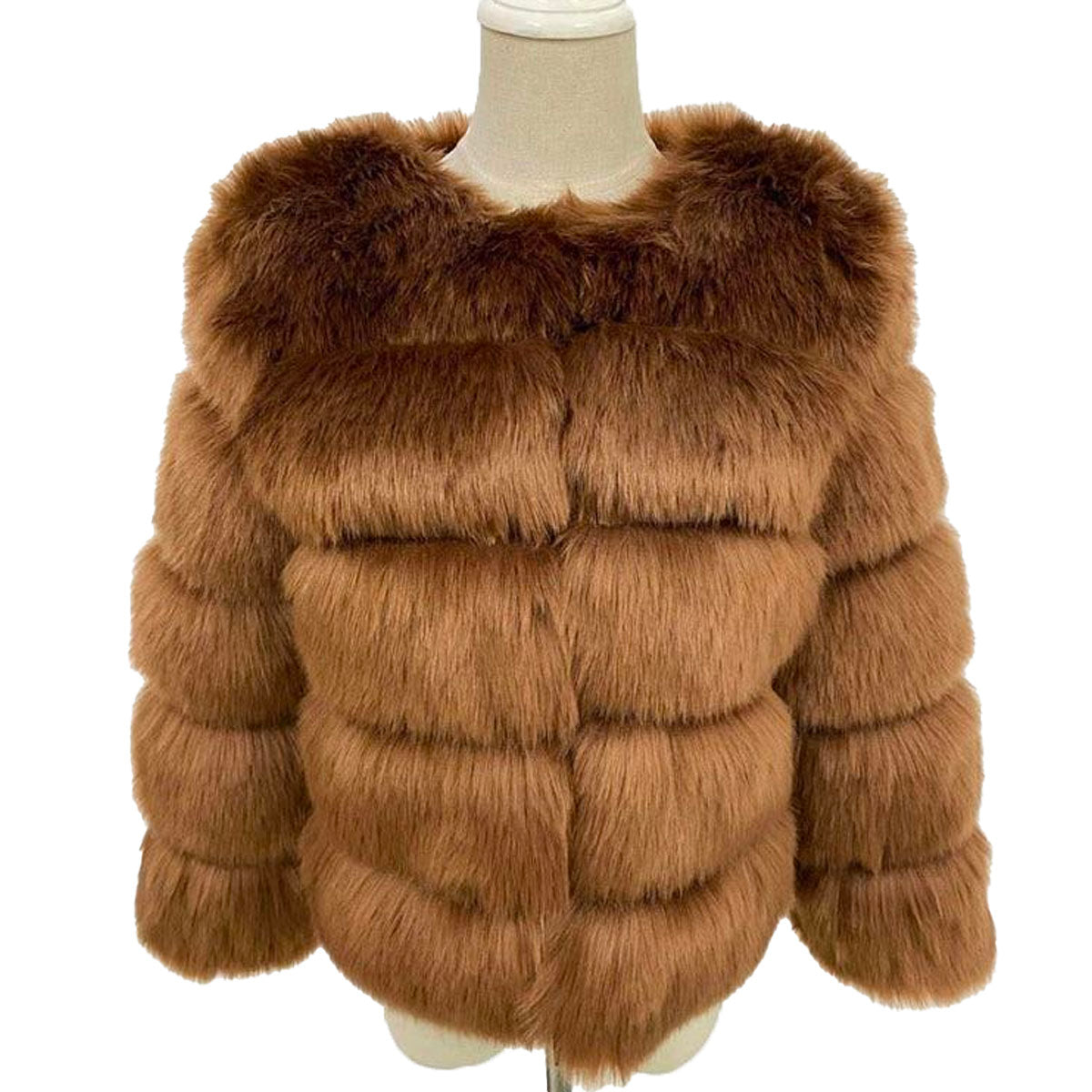 Fluffy Fuskepelsjakke for Kvinner