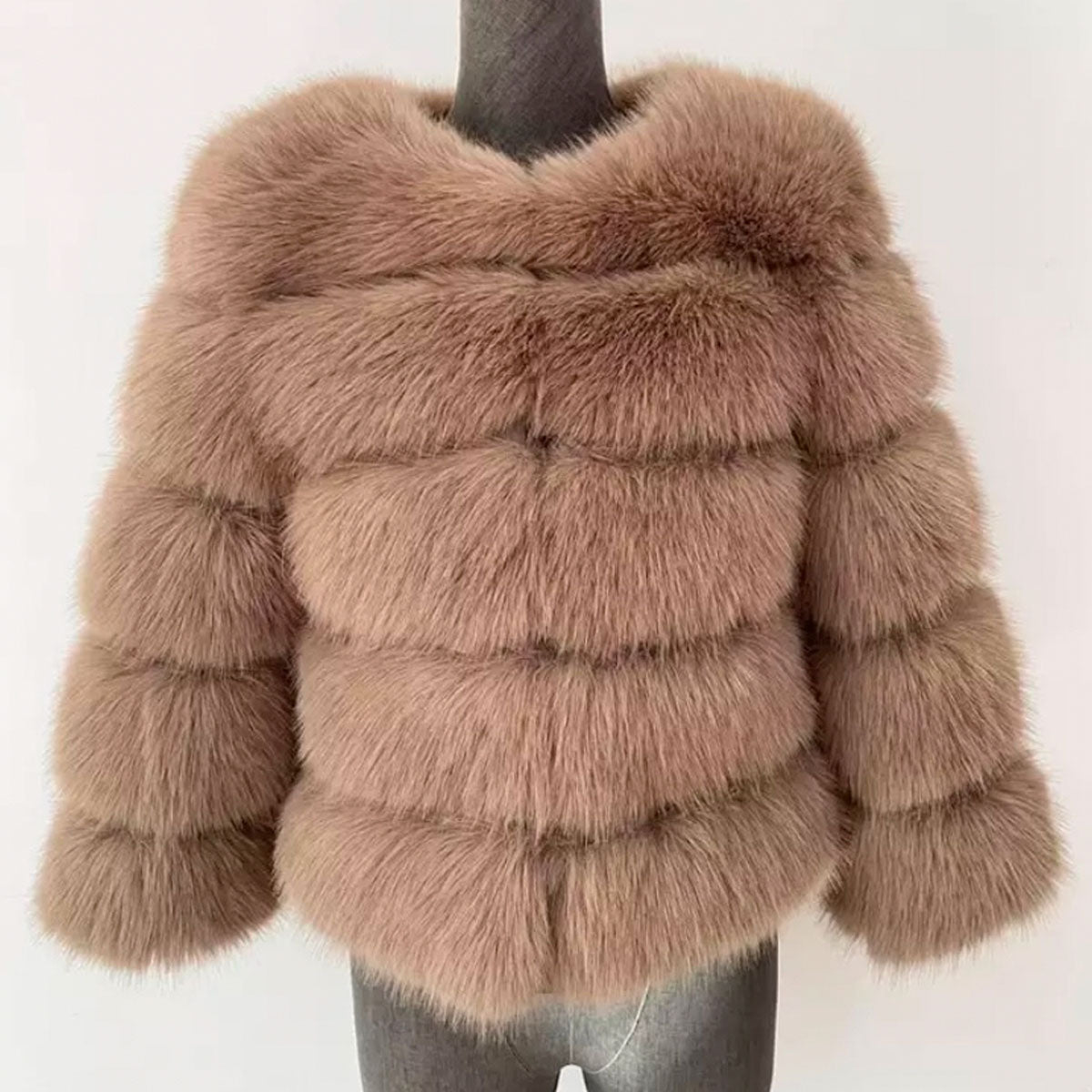 Fluffy Fuskepelsjakke for Kvinner