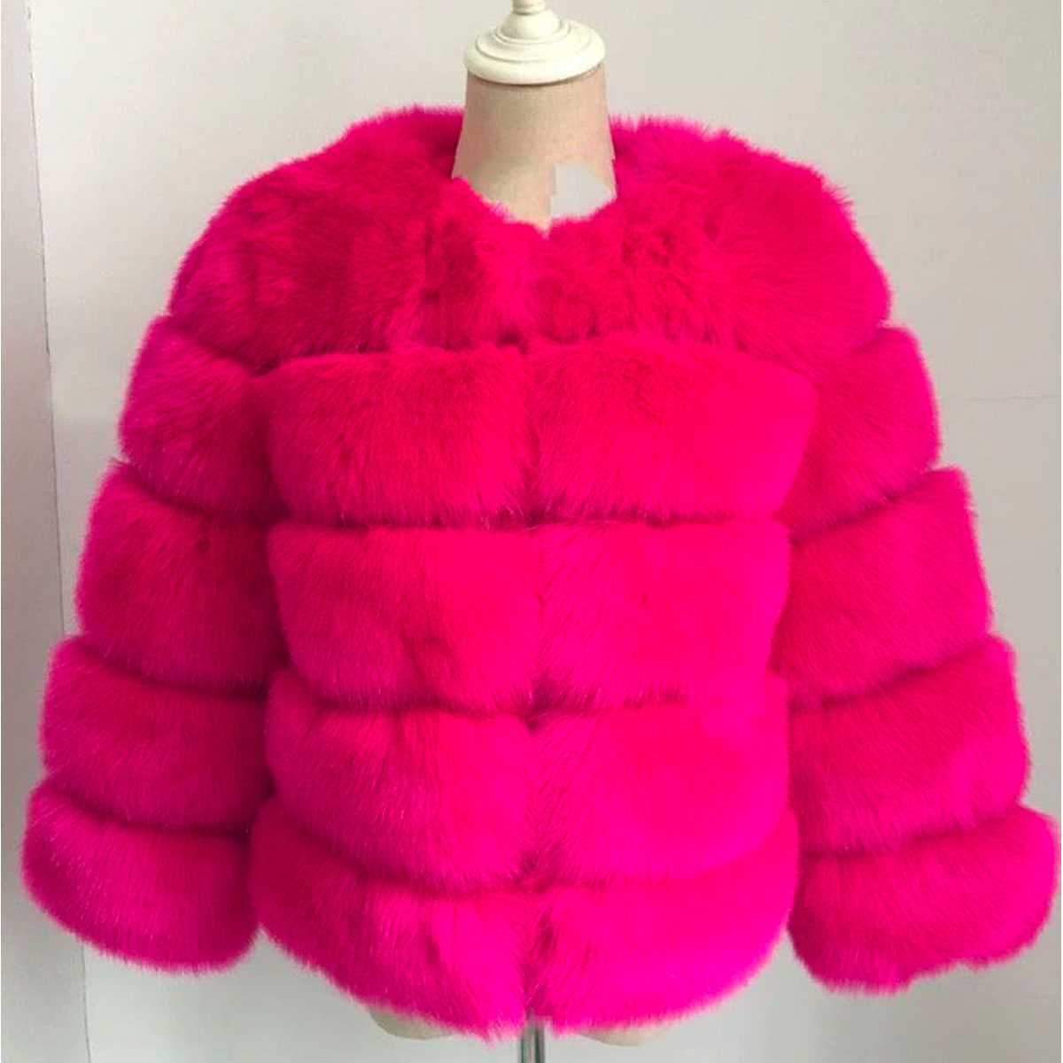 Fluffy Fuskepelsjakke for Kvinner