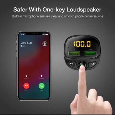 Håndfri Bluetooth FM-sender for bil