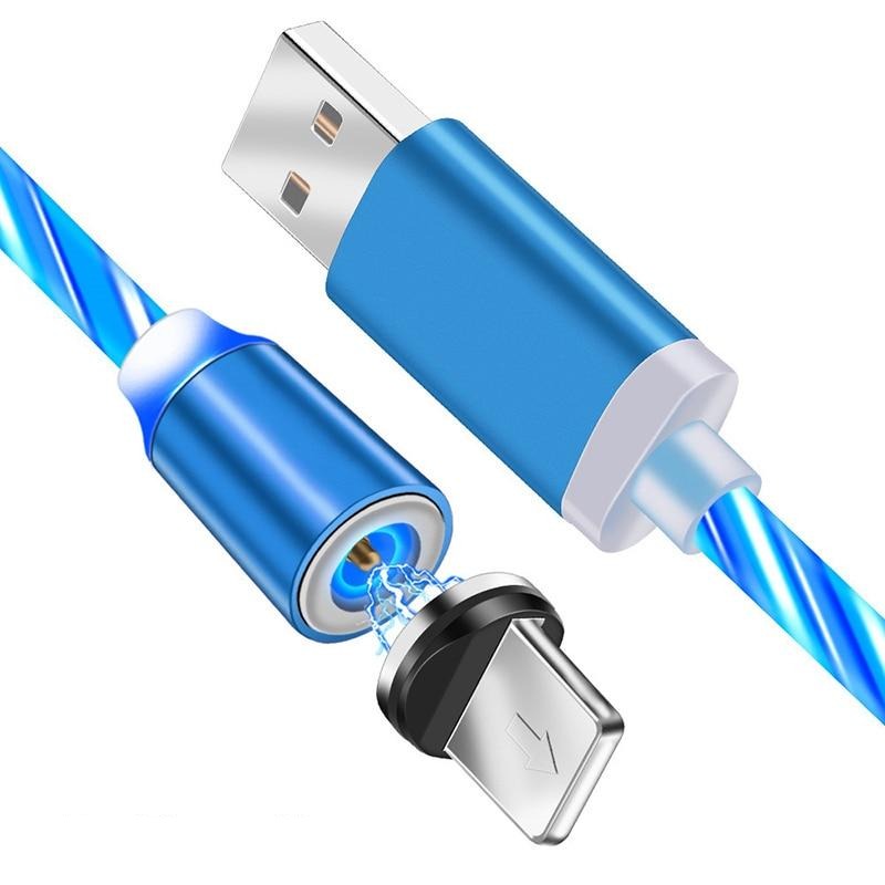 iGlow Lysende LED Magnetisk 3-i-1 USB Ladekabel
