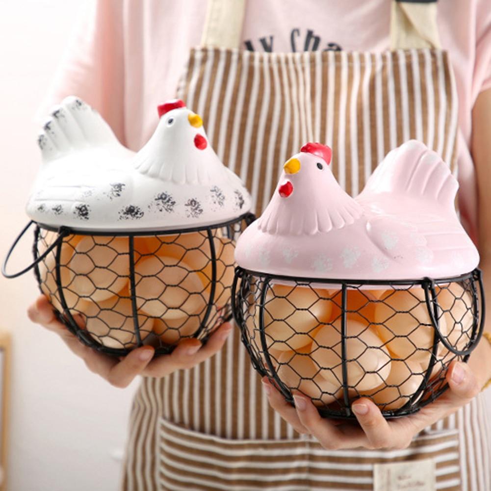 Oppbevaringskurv for egg i keramikk