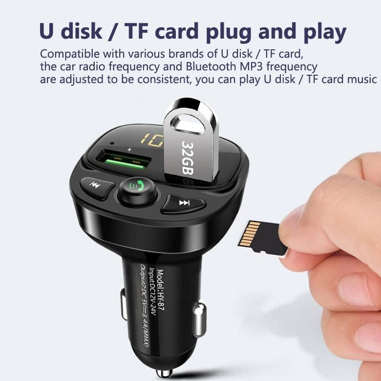 Håndfri Bluetooth FM-sender for bil