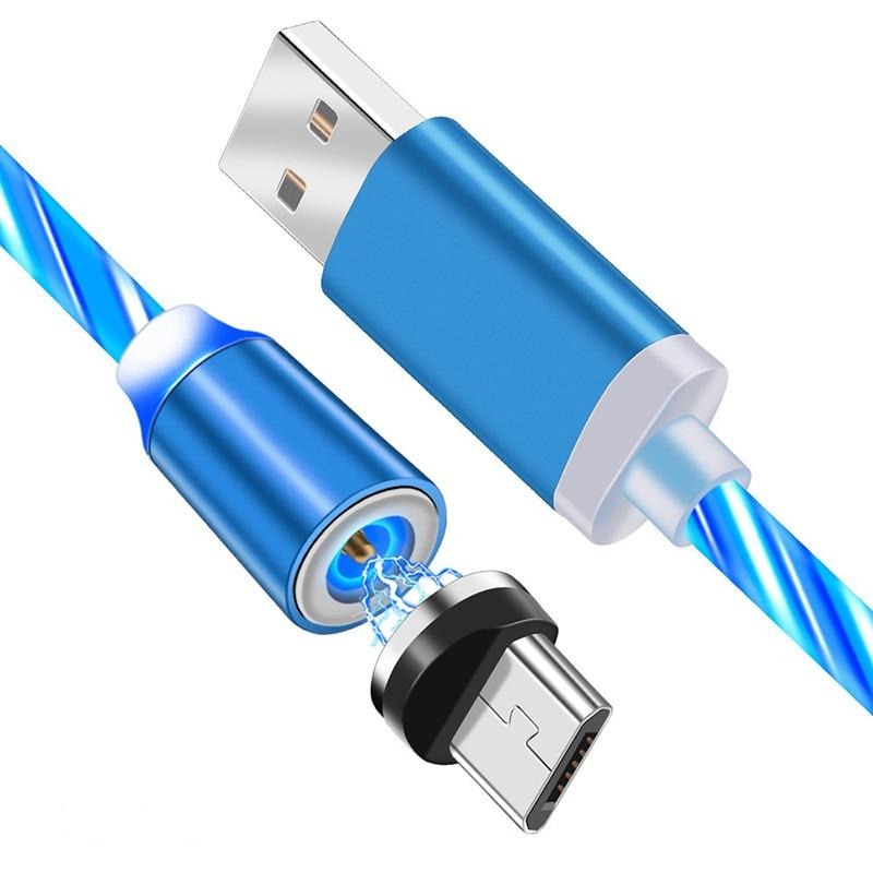 iGlow Lysende LED Magnetisk 3-i-1 USB Ladekabel