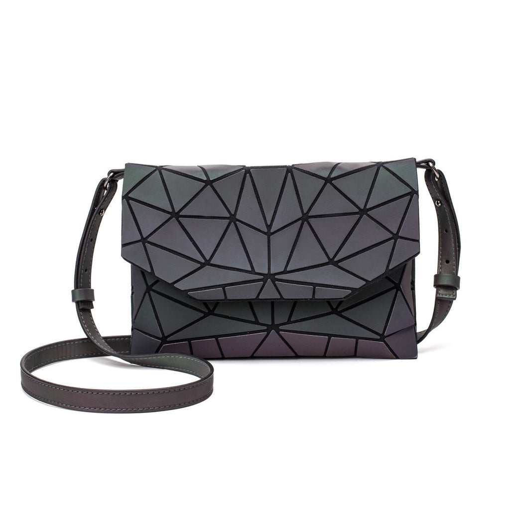 Geometrisk lysende skulderveske