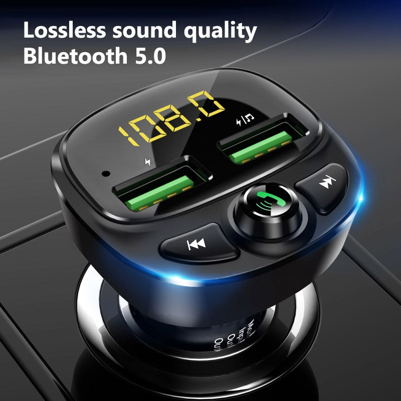 Håndfri Bluetooth FM-sender for bil