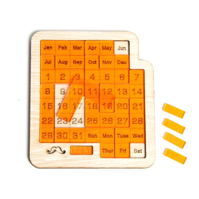 Daglig kalender-puslespill i tre