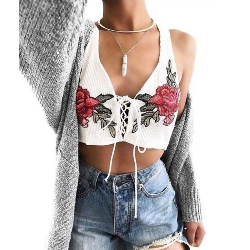 Sexy retro-brodert stroppetopp