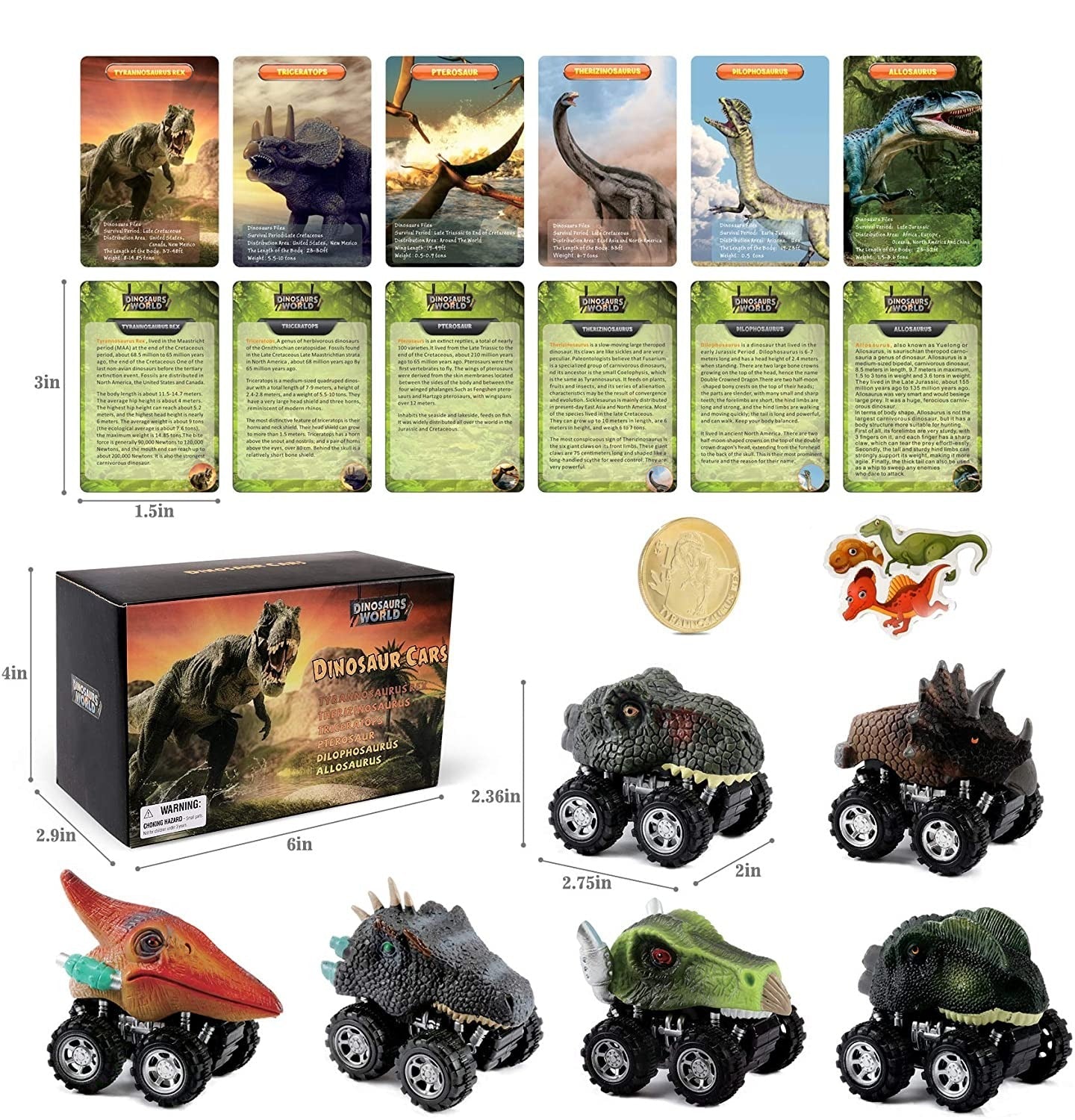 Trekk tilbake dinosaur minibil