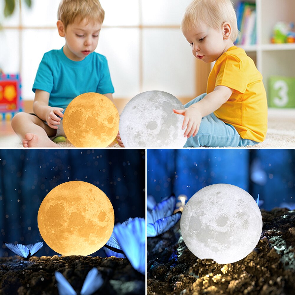 3D-månelampe med tekst