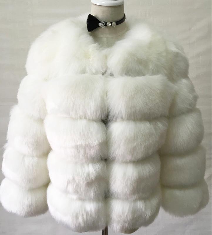 Fluffy Fuskepelsjakke for Kvinner