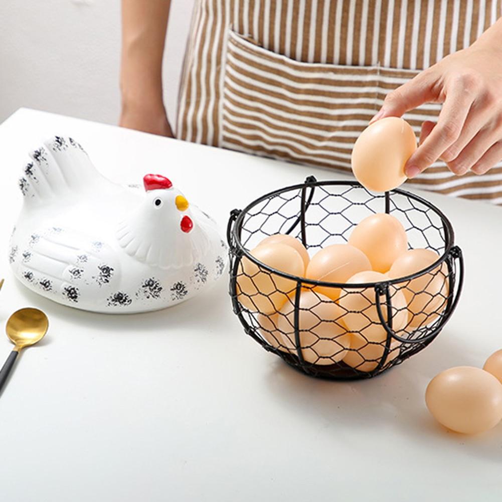 Oppbevaringskurv for egg i keramikk