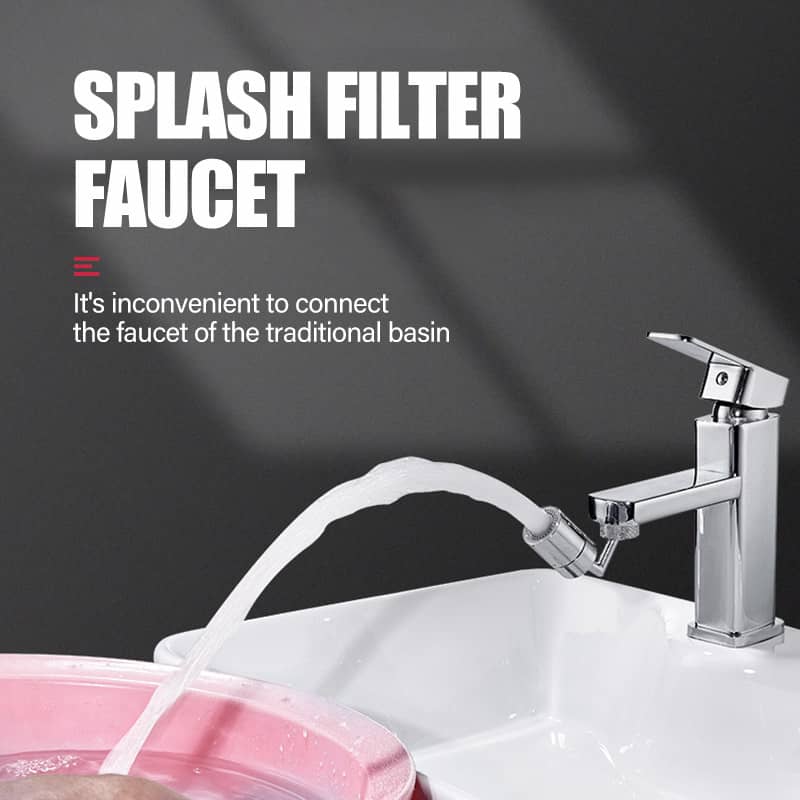 Universell sprutsikker filterkran