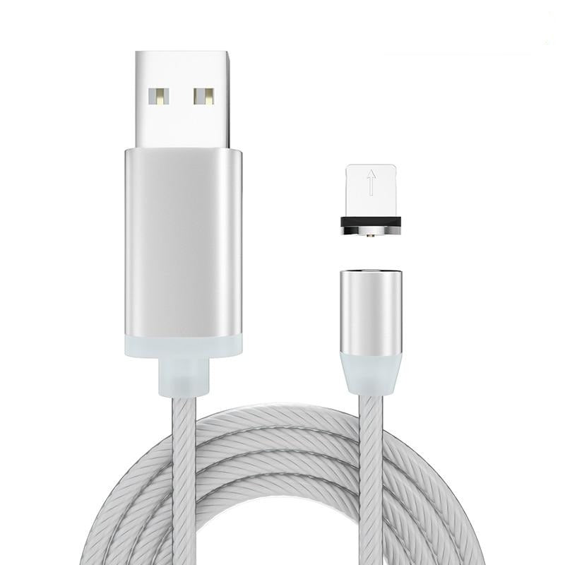 iGlow Lysende LED Magnetisk 3-i-1 USB Ladekabel