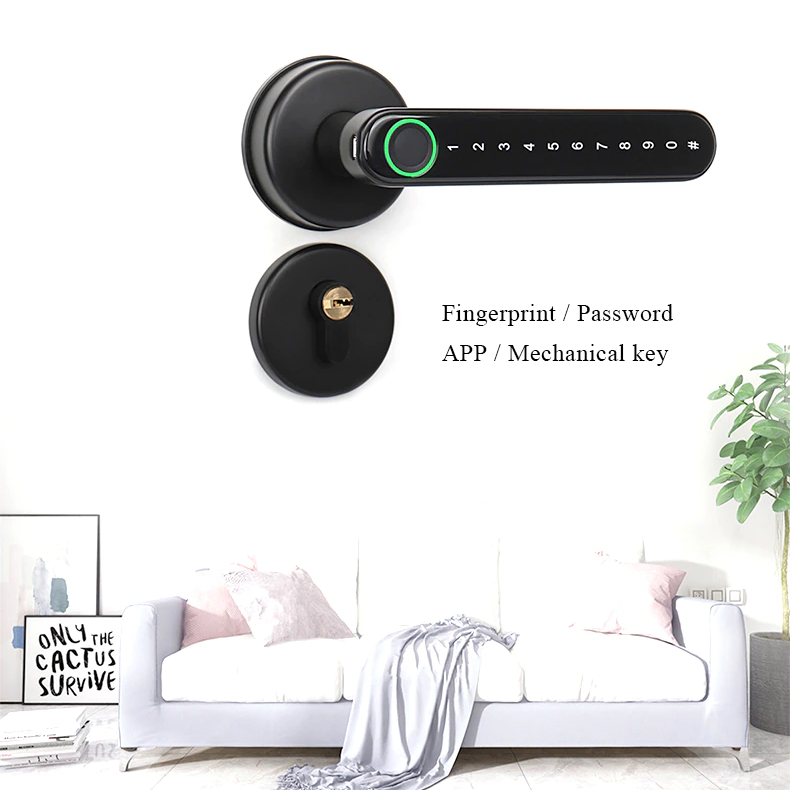 Dørhåndtak med fingeravtrykkleser
