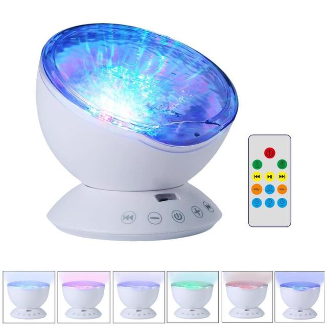 LED-nattlampe med havbølger