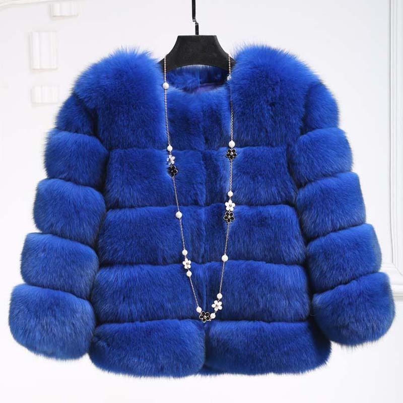 Fluffy Fuskepelsjakke for Kvinner