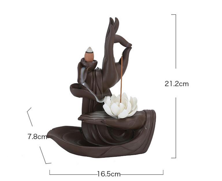 BuddhaFlow | Røkelsesbrenner i keramikk med Tathagata og lotus