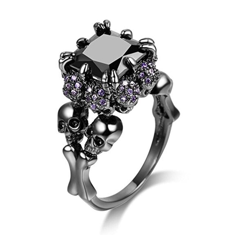 DEMONPRINSESSERING I SORT RHODIUM
