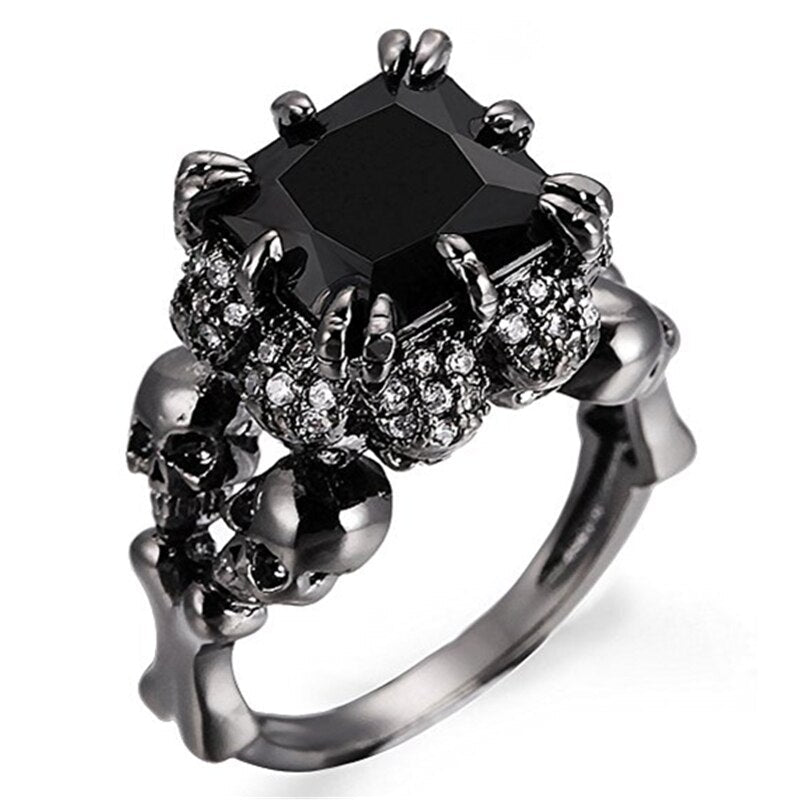 DEMONPRINSESSERING I SORT RHODIUM