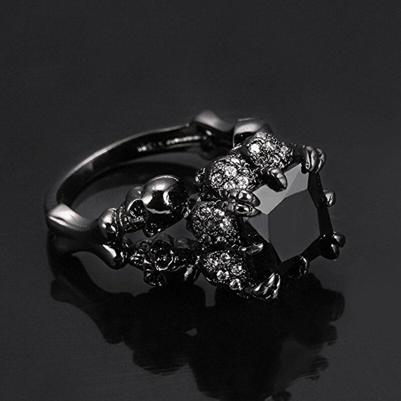 DEMONPRINSESSERING I SORT RHODIUM