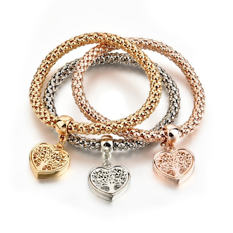 Livets tre-armbånd (hjerteformet)