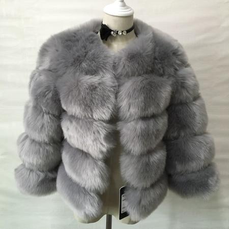 Fluffy Fuskepelsjakke for Kvinner