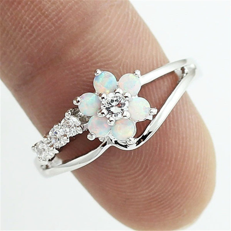Blomst Opal Krystallring