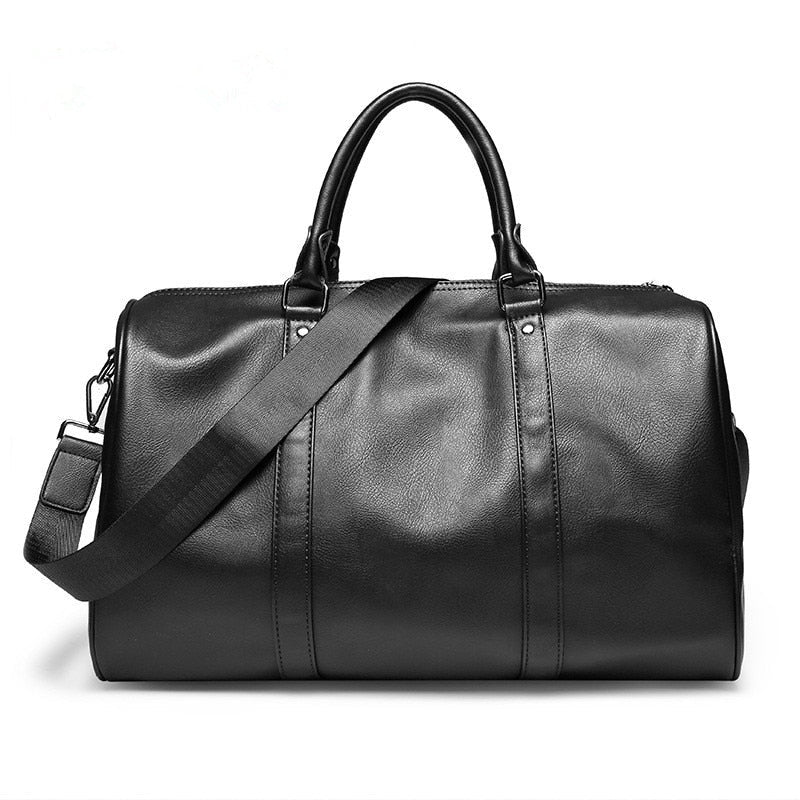 Duffelbag i skinn for herre