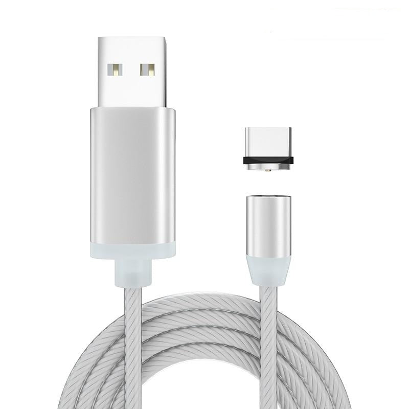 iGlow Lysende LED Magnetisk 3-i-1 USB Ladekabel