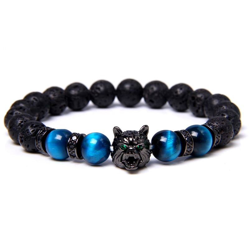 Wolf tiger eye perlearmbånd