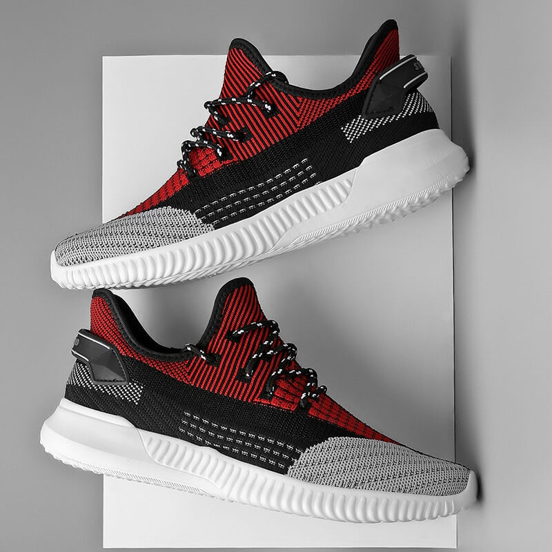Sneakers i vevd mesh for menn
