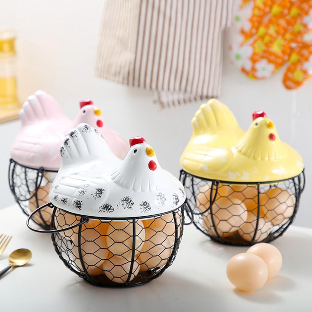 Oppbevaringskurv for egg i keramikk