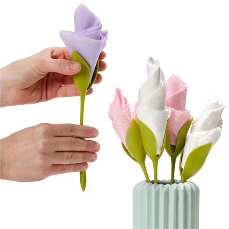 Serviettringer med blomstermotiv