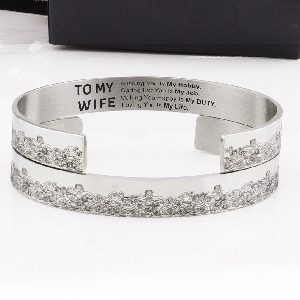 Til min kone, å savne deg er min hobby mansjettarmbånd