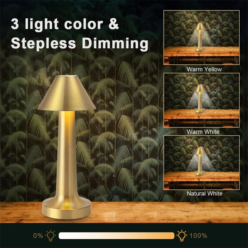 Oppladbar berøringsbordlampe