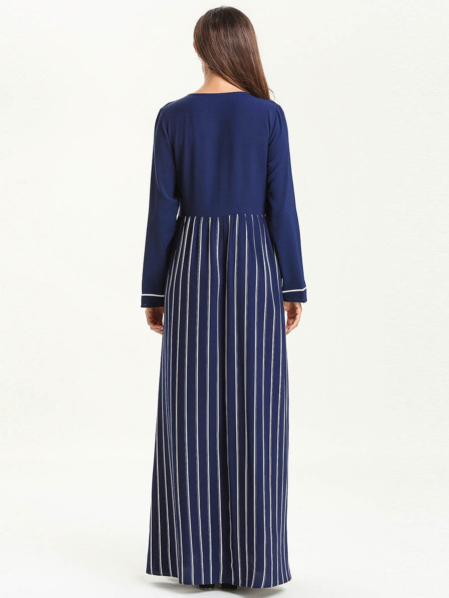 Kaftan maxi-kjole med lange ermer