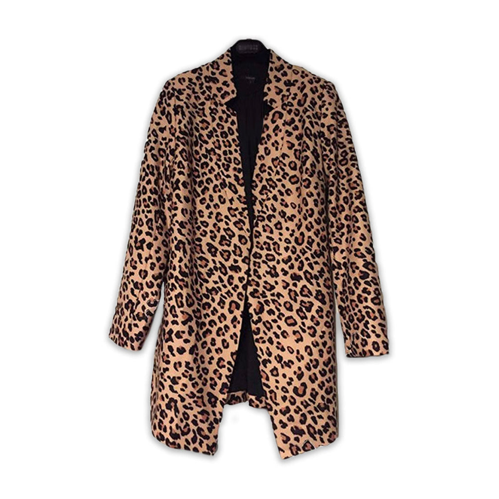 Dameblazer med leopardmønster