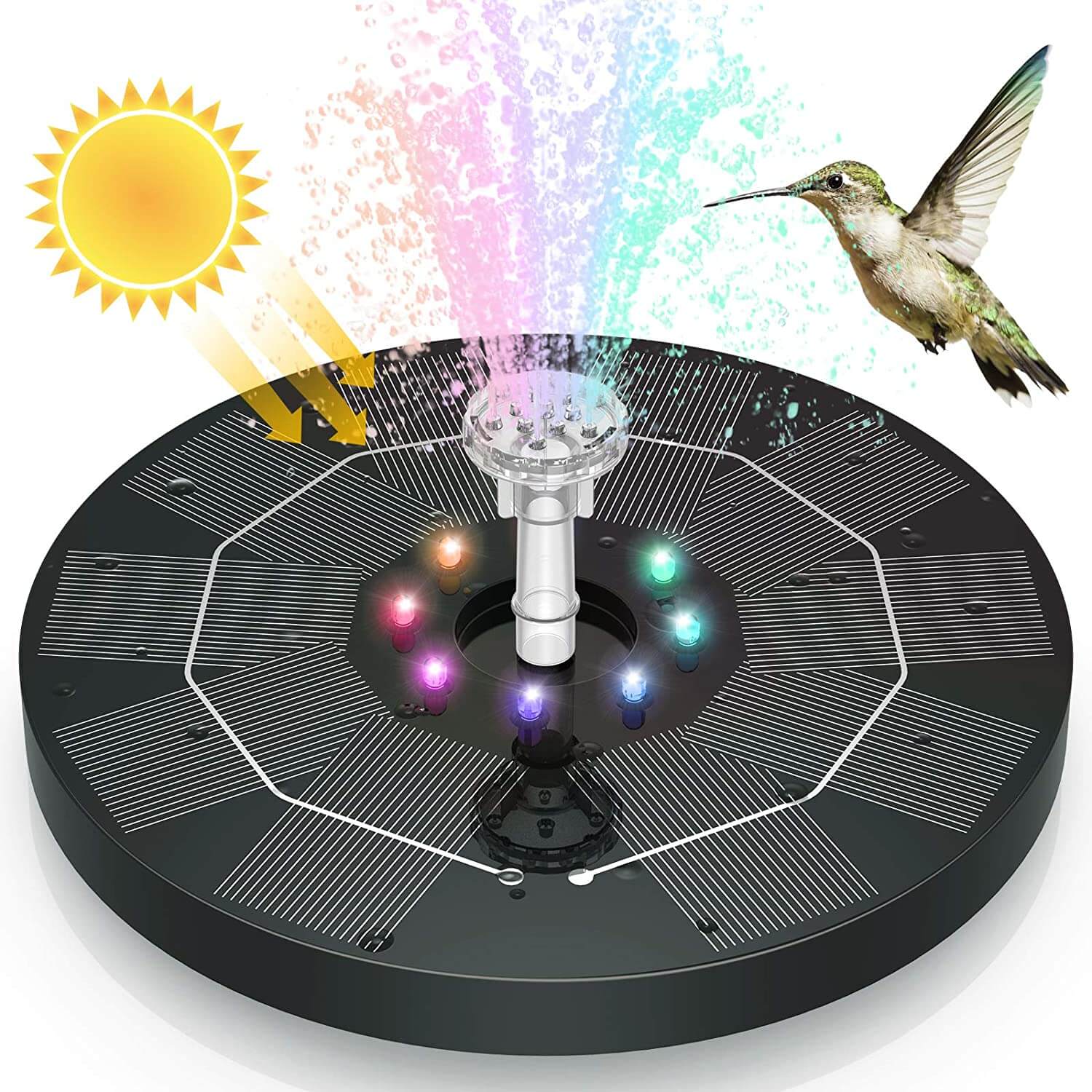 LED-soldrevet vannfontene